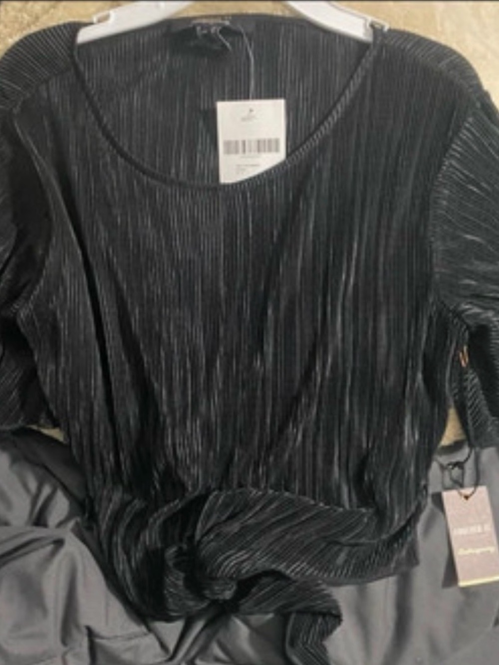 Black Pleated Women's Top - Brand Unknown